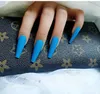 VMAE Ladies Ballerina Fingernails Colorful 24pcs/Box Full Cover Solid With Tape False Artificial Nails Tips Press On Nails