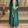 Siskakia Soft Satin Jalbiya Hidżab Sukienka Dla Kobiet Spadek 2020 Moda Muzułmańska Dubaj Arabski Marokański Kaftan Szata Maroon Złoty Nowy AA220303