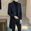 Men039S Trench Coats Business Casual Slim Fit Gentleman Long Overcoats Mens Gray Blazers Jackor Black Winter Woolen Elegant6085063