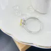 Clusterringe wertvoll 1ct Topaz Promise Ring 925 Sterling Silber Engagement Ehering für Frauen Brautparty Schmuckgeschenk