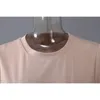 [EAM] Women Apricot Pleated Sashes Asymmetrical Dress Round Neck Short Sleeve Loose Fit Fashion Spring Summer 1DD7145 21512