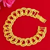 Link Chain 17MM 24K Gold Plated Jewelry Sand Bracelet Double Buckle Watch Luxury Men WomenJewelry Wedding Gifts Bracelets Trum22