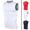 Sport Ärmlös Vest Mens Running Tights Tank Fitness Andningsbara Snabba Torka Kompression Stretch Toppar Speed ​​# P2 Yoga Outfit