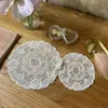 Mats Pads Anti-deslizamento Drinkware Lace Round Placemat Mesa bordada Coloque Mat Pad Tableeee Nordic Ins Desktop Decoração