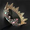 Wspaniałe Kolorowe Krąża Królewska Królowa Królowa Tiaras I Korony Korowody Pal Bridal Diadem Ślubny Włosy Biżuteria Akcesoria Head X0625
