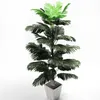 90 CM 39 Cabeças Artificial Palm Plantas Grande Árvore Tropical Palmeira Falme Folhas De Seda Persa Folhagem Verde Plantas Para O Escritório Decor 210624