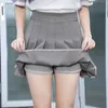 Spring Women Skirt Solid Pleated s High Waisted A-Line Short Sweet Cute Girl School Uniform Zipper Mini 210619