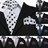 Designer-Krawatten aus 100 % Seide mit Punkten für Herren, 85 cm breit, Set aus Business-Hochzeitskrawatten, Taschentüchern und Manschettenknöpfen