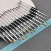 Multifunctional Nail Brushes 15 Pcs Set Nails Drawstring Pens Fashion Crystal Manicure Drawing Brush for Beauty Salon