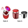 Nowy styl Car Ashtray Ze Stali Nierdzewnej Liner Night Light Push Typ Multifunkcjonalne popielniczki samochodowe Auto Dekoracja wnętrz