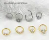 50pcs/Lot 16G All Surgical Steel Seamless Hinged Segment Ring Septum Clicker Cartilage Gems Nose Ear Diath Helix Hoop Rings