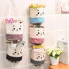 Storage Bags Cartoon Pattern Hanging Cotton Linen Wall Mounted Wardrobe Organizers For Home Sundries Cosmetic Toys Stora