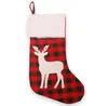 Noel Ekose Baskı Çorap Çorap Kırmızı Siyah Ekose-Şeker Hediye Çanta Noel Ağacı Asılı Süsleme Yeni Yıl Noel-Ağaç Dekoru CCB11364