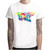 Męskie koszulki Camiseta de Vaquero Bebop Anime para Hombre y Mujer, Camisa Blanca Dibujos Animados Colores del Arcoíris a La Moda, Cam