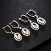 Superbes boucles d'oreilles couleur argent pour femmes bijoux blancs boucles d'oreilles pendantes en cristal accessoires de bijoux de mariage