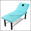 Set di lenzuola Forniture per la biancheria da letto Tessili per la casa Lenzuolo morbido da giardino Salone di bellezza Mas Body Spa Treatment Relaxation Table Er With Face Breath