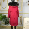 Women's Fur Women's & Faux Women Coat Jacket Parkas Genuine Fashion Luxurious Real Raccoon Collar Hooded Windproof High Quality