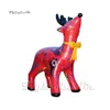 Outdoor Christmas Decorations Red Inflatable Reindeer 5m Xmas Character Cartoon Animal Blow Up Rudolph For Parade Show