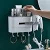 Łazienka naścienna Rack szampon Kosmetyczny Prysznic Suszarka do włosów Przestrzeń gospodarstwa domowe Akcesoria 210423
