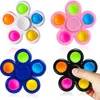 Coloré Décompression sensorielle Toy Fidget Poussez des jouets à bulle de bulle Simple Dimple Fidgets Plus 5 côtés Doigt Jeux Jeu anti-stress Spinner Squeeze Cadeaux pour enfants adultes