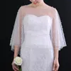 Scarves Wedding Wraps Capes Soft Tulle Sjalar med Pearl Beads Broderi Bridesmaid Capelet Shrug For Party Afton Dress