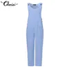 Women's Jumpsuits & Rompers Summer Sleeveless Romper 2022 Celmia Women Vintage Dungarees Femme Casual Loose Buttons Harem Pants Plus Size Ov