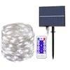 Cuerdas Lámpara solar al aire libre Luces de cadena 100/200 LED Hada Vacaciones Fiesta de Navidad Guirnalda Jardín Impermeable 10mLED LED