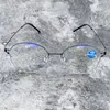 Occhiali da sole in lega di titanio senza vite semplicità retrò occhiali da lettura rotonda con gli occhiali artigianali a 12 strati da 75 a 4 323n