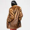 Kadın Deri Sahte Uzun Kollu Kahverengi Mink Ceket Kadın Kış Sıcak Kürk Mağaza Kadın Ceketleri Jaqueta De Couro B68