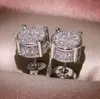 Unisex Mannen Vrouwen Stud Oorbellen Goud Verzilverd Fonkelende Luxe Shining Crystal CZ Gesimuleerde Diamanten Oorbel Jewelry271K