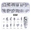 120 stks Multi Shapes Glas Crystal AB Rhinestones voor Nail Art Craft Mix 12 Style Platback Diamond 3D Decoraties Accessoire NAR014