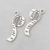 Parti 100pcs måttband Tapeline Antika Silver Charms Pendants För Smycken Gör Armband Örhängen DIY Keychain Hänge 27 * 11mm DH0818