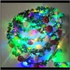 SSS Colorful Christmas Party Glowing Halloween Crown Flower pannband Kvinnor Flickor Ljus upp hårband Garlands Gyuww blinkande Bra4963571