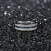 Cubic Zirconia Diamond Ring Band Finger Blue CZ Rows Engagement Wed Rings for Women Fashion Jewelry Will and Sandy