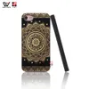 TPU Black Phone Fodral för iPhone 6s 7 8 Plus 11 12 x XS Max Wood Custom Logo Laser Gravering Datura Blommor Back Cover Shell