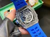 Мужские часы высшего качества с автоматическим механизмом 11-04 Корпус из углеродного волокна Мужские спортивные часы Montre De Luxe