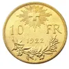 سويسرا 10 Frs (1911-1922) 4 قطعة تاريخ اختيار مطلية بالذهب حرفية نسخة إبداعية لعملة معدنية يموت تصنيع سعر المصنع