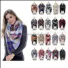 Szaliki Okładki Kapelusze, Rękawiczki Moda Aessories Kobieta Klatki Klatkowe Dziewczyny Lattice Szal Szal Zimowy Siatka Klasyczny Kwadratowy Tassel Check Scar Scarf N