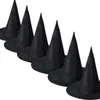 Outras festa de evento Fornece 6pcs Black Adult Witch Hat Caps Caps de Halloween Costume Cosplay Acessório Decorações DIY DIY