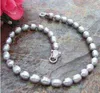 Bedövning 11-12mm South Sea Silver Grey Pearl Necklace 18 tum