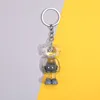 Resin keychain Cute fashion car accessories Creative transparent figures for both men and women manual DIY key chain