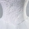 ZJ9014 Mooie ivoor witte kant rand trouwjurk voor vrouwen meisjes 2021 bruids baljurk maat 2-28W