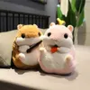 Mignon hamster peluche jouet 3 en 1 multifonction main chaude avec couverture oreiller cadeau d'anniversaire pour enfants 210728