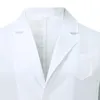 メンズジャケットホワイトユニフォームコート男性ワークウェアプロフェッショナル全長3ポケットユニセックスラボスクラブ