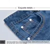 Sommer-Jeans-Shorts für Herren, dünn, Baumwolle, lässig, elastisch, schweißabsorbierend, Übergröße, einfarbig, weich, atmungsaktiv, Tasche