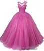 Платья Quinceanera 2021 Sexy Backblob Backless Princess Party Prom Formal Crystal Appliques Tulle Ball Clange Hand Up Vestidos de 15 Anos Q10