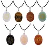 Símbolo de yoga de moda Chakra Natural Chakra Rose Rose Quartz Reiki Healing Crystal Chakras Collar para mujeres joyas