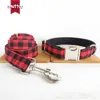MUTTCO personalized dog ID tag collar for Chihuahua Poodle THE RED BLACK PLAID custom pet name and phone number 5 sizes UDC074 210729
