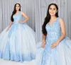 vestidos de baile de meninas azul claro