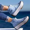 Obuwie damskie Moda Casual Trend Solid Color Canvas High-Top Grough Sol Gright Wygodne sneakers 6kf112